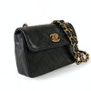 Chanel Timeless Classic mini shoulder bag in black leather