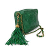 Chanel vintage Camera bag in green leather