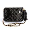 Chanel vintage Mini Matelassè shoulder bag in black patent leather