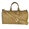 Chanel quilted travel bag in beige patent leather