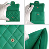 Chanel compact trifold wallet in green leather