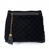 Chanel rare vintage hand warmer bag in black velvet