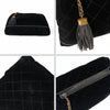 Chanel rare vintage hand warmer bag in black velvet