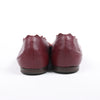 Chloe Leather Scalloped Ballet Flats in Burgundy, Size 38 Secondhand