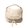 Chloe Marcie Leather Hobo Handbag in Beige Secondhand