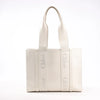 Chloé Woody Medium Leather Handbag in White Secondhand