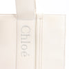 Chloé Woody Medium Leather Handbag in White Secondhand