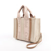 Chloé Woody Small Canvas & Leather 2Way Handbag in Beige Secondhand