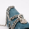 Dior Caro Leather Chain Shoulder Bag in Blue Secondhand