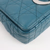 Dior Caro Leather Chain Shoulder Bag in Blue Secondhand
