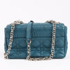 Dior Caro Leather Chain Shoulder Bag in Blue Secondhand