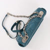 Dior Caro Leather Chain Shoulder Bag in Blue Secondhand