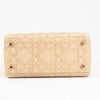 Dior Lady D-Lite Raffia Woven Cannage Embroidered Medium 2Way Handbag in Beige Secondhand