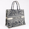 Dior Toile Doo JUY Embroidery Book Large Canvas Tote Bag in Navy Blue Secondhand