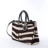 Dior Diorissimo Harako x Leather 2Way Handbag Brown Secondhand