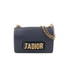 Dior J'Adior Grained Leather Chain Crossbody Bag in Navy Blue Secondhand