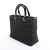 Dior Lady Dior Large Denim Cannage Large Handbag in Black Secondhand