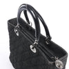 Dior Lady Dior Large Denim Cannage Large Handbag in Black Secondhand