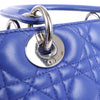 Dior Lady Dior Leather Cannage Large Handbag in Blue Secondhand