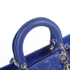 Dior Lady Dior Leather Cannage Large Handbag in Blue Secondhand