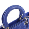 Dior Lady Dior Leather Cannage Large Handbag in Blue Secondhand