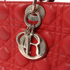 Dior Lady Dior Leather Cannage Large 2Way Handbag in Red Secondhand