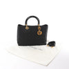 Dior Lady Dior Large Cannage Nylon x Patent Leather 2Way Handbag in Black Secondhand
