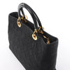 Dior Lady Dior Large Cannage Nylon x Patent Leather 2Way Handbag in Black Secondhand