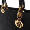 Dior Lady Dior Large Cannage Nylon x Patent Leather 2Way Handbag in Black Secondhand