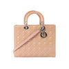 Dior Lady Dior Large Cannage Patnet Leather 2Way Handbag in Beige Secondhand
