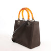 Dior Lady Dior Cannage Nylon x Leather 2Way Handbag in Brown Secondhand