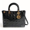 Christian Dior Lady Dior Grande shoulder bag in black patent leather