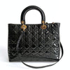 Christian Dior Lady Dior Grande shoulder bag in black patent leather