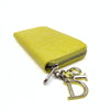 Christian Dior Lady Dior wallet in yellow patent leather