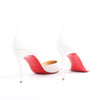 Christian Louboutin Iriza 85 Leather Heels in Bianco, Size 41 EU Secondhand