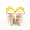 Christian Louboutin MAFALDINA ZEPPA Patent Leather Spike Studs Wedge Sole Espadrilles Sandals in Yellow, Size 39 EU Secondhand