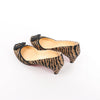 Secondhand Christian Louboutin Tiger Print Raffia Bow Heels in Brown x Black, Size 39 EU