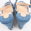 Christian Louboutin Katacrow Denim Wedge Sole Sandals in Blue, Size 38 EU Secondhand