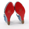 Christian Louboutin Katacrow Denim Wedge Sole Sandals in Blue, Size 38 EU Secondhand
