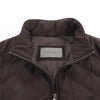 Secondhand Corneliani Quilted Zip Gilet in Brown, Size 50 IT