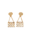 Chanel Gold Plated Flap Bag Drop Clip On Earrings Secondhand