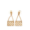 Chanel Gold Plated Flap Bag Drop Clip On Earrings Secondhand