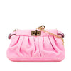 Fendi Small Embossed Suede Peekaboo Click Clutch on Chain Secondhand