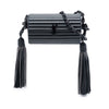 Saint Laurent Ribbed Acrylic Lambskin Fringe Monogram Monochrome Opium Box Bag Secondhand