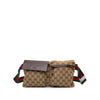 Gucci GG Canvas Web Double Pocket Belt Bag Secondhand