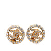 Secondhand Chanel CC Gold Plated Strass Round Clip On Earrings