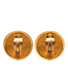 Chanel Gold Plated CC Quilted Round Clip On Earrings Secondhand
