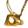 Chanel CC Gold Plated Double Heart Pendant Necklace Secondhand