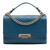 Chanel Medium Quilted Grained Calfskin Label Click Top Handle Flap Secondhand