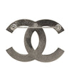 Chanel Enamel and Silver Plated CC Brooch Secondhand